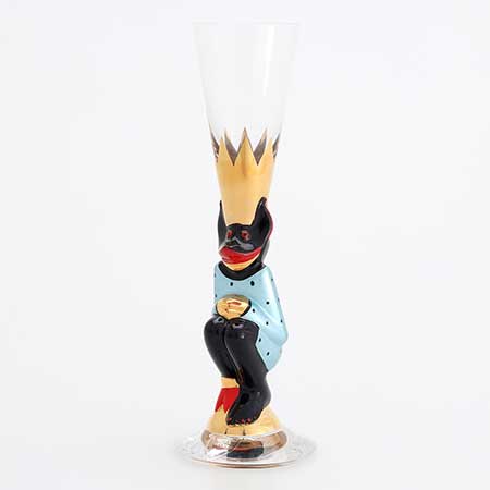 Gunnar Cyrén Orrefors Devil Glasses Nobel Service Metallic turquoise, 2017