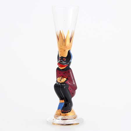 Gunnar Cyrén Orrefors Devil Glasses Nobel Service Plum, 2011 (200th anniversary of Karolinska Institute)