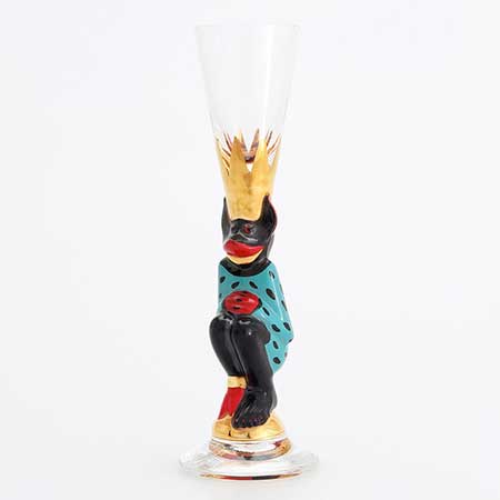 Gunnar Cyrén Orrefors Devil Glasses Nobel Service Turquoise, 2008