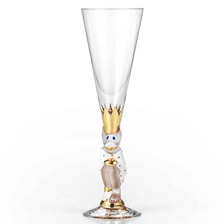 Gunnar Cyrén Orrefors Devil Glasses Nobel Service Champagne glass, height 23 cm
