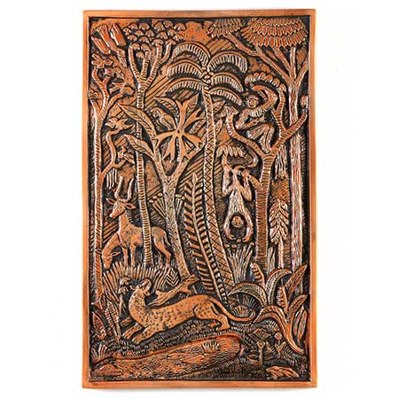 Gunnar Nylund Wall Plaques Rörstrand, Upsala-Ekeby, Jie Djungeln vaknar (The Jungle is Waking up), height 47 cm