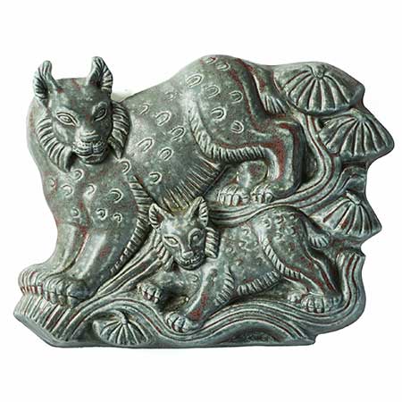 Gunnar Nylund Wall Plaques Rörstrand, Upsala-Ekeby, Jie Lynxes, width 34 cm