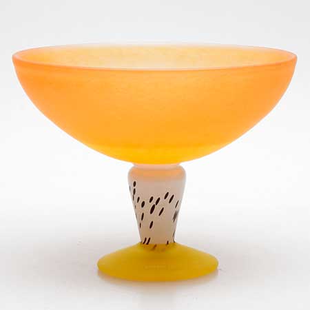 Gunnel Sahlin Kosta Boda Amazon Bowl, orange, model number 59345, diameter 25 cm
