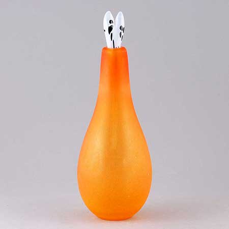 Gunnel Sahlin Kosta Boda Naturalis Bottle, orange, model number 89261, height 25,5 cm