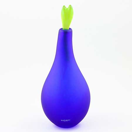 Gunnel Sahlin Kosta Boda Naturalis Bottle, blue, model number 89263, height 26 cm