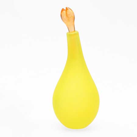 Gunnel Sahlin Kosta Boda Naturalis Bottle, yellow, model number 89262, height 26 cm