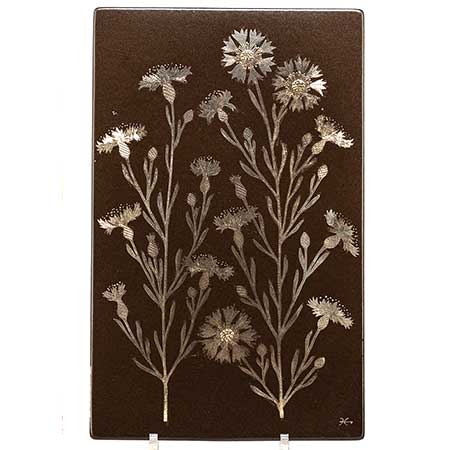 Heinz Erret Gustavsberg Province Flower Wall Plaques Blåklint (Cornflower), province flower of Östergötland