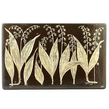 Heinz Erret Gustavsberg Province Flower Wall Plaques Liljekonvalj (Lily of the valley), province flower of Gästrikland