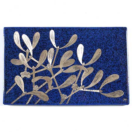 Heinz Erret Gustavsberg Province Flower Wall Plaques Mistel (Mistletoe), province flower of Västmanland