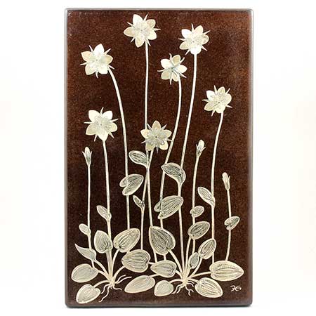 Heinz Erret Gustavsberg Province Flower Wall Plaques Slåtterblomma (Grass-of-Parnassus), province flower of Medelpad