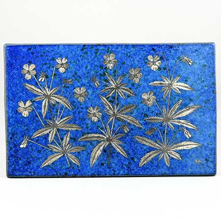 Heinz Erret Gustavsberg Province Flower Wall Plaques Styvmorsviol (Heart's delight), province flower of Ångermanland