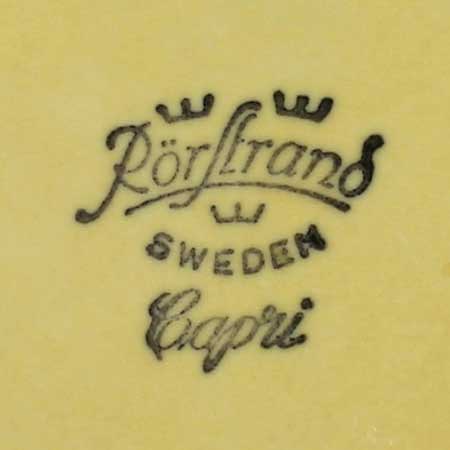 Hertha Bengtson Rörstrand Capri The lower side of a Capri object