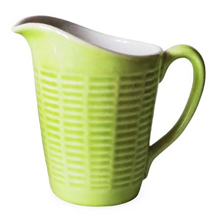 Hertha Bengtson Rörstrand Ceylon Green creamer, height 9,5 cm