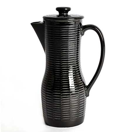 Hertha Bengtson Rörstrand India Black pot, height 23, 26, and 30 cm