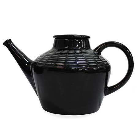 Hertha Bengtson Rörstrand India Black teapot, height 12 cm