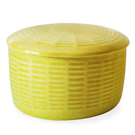 Hertha Bengtson Rörstrand India Yellow sugar bowl, diameter 10 cm