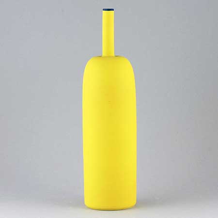 Inger Persson Rörstrand Pro Arte Yellow vase ”Trippel” (Triple), height 27 cm