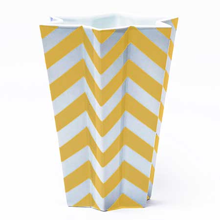 Inger Persson Rörstrand Pro Arte Yellow vase ”Starlet”, height 19 cm
