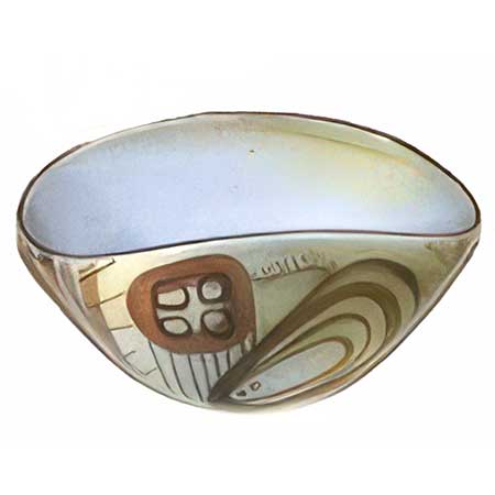 Ingrid Atterberg Upsala Ekeby Manet Bowl. Model 2118