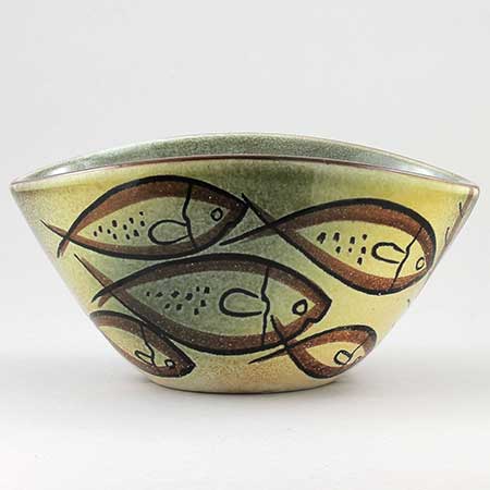 Ingrid Atterberg Upsala Ekeby Manet Bowl. Model 2119.