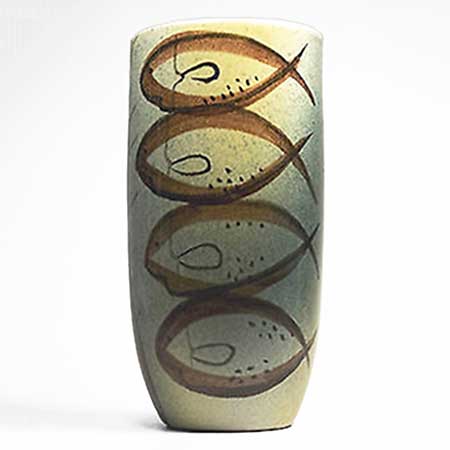 Ingrid Atterberg Upsala Ekeby Manet Vase. Model 2121. Height 16 cm