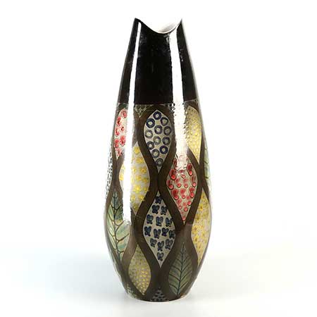 Ingrid Atterberg Upsala Ekeby Mimosa Vase. Model 2101. Height 55,5 cm