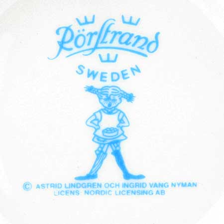 Mark of a Ingrid Vang Nyman 1990s Design for Rörstrand Pippi Långstrump Housewares