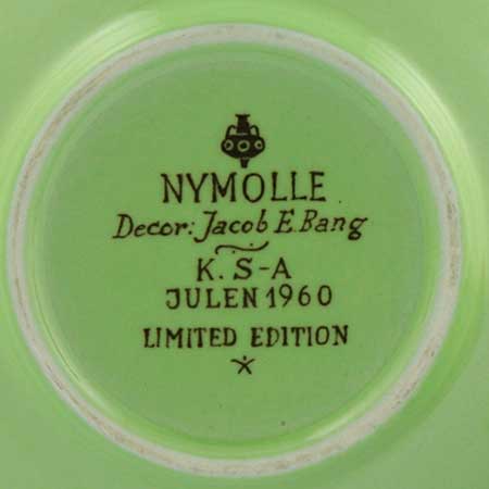 Jacob E. Bang Nymölle Julen Coffee Cup The underside mark of a Julen saucer