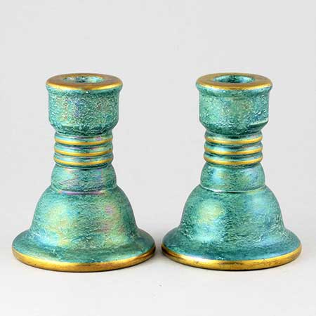 Josef Ekberg Gustavsberg Luster Glaze Candle holders, height 10 cm