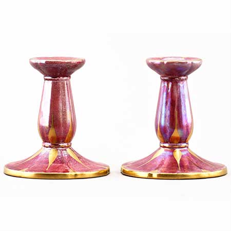 Josef Ekberg Gustavsberg Luster Glaze Candle holders, height 13 cm