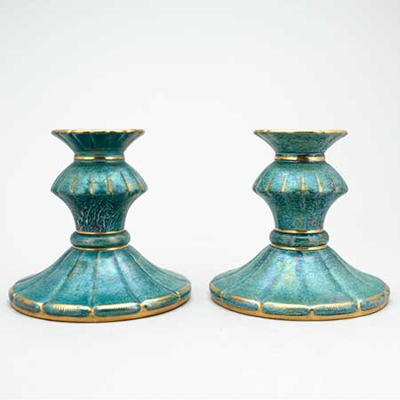 Josef Ekberg Gustavsberg Luster Glaze Candle holders, height 15 cm