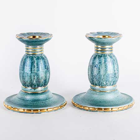 Josef Ekberg Gustavsberg Luster Glaze Candle holders, height 18 cm