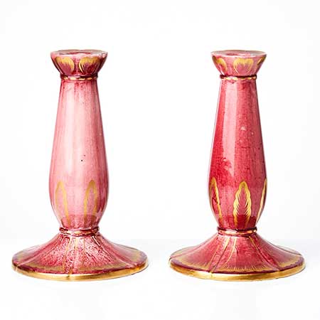 Josef Ekberg Gustavsberg Luster Glaze Candle holders, height 20 cm