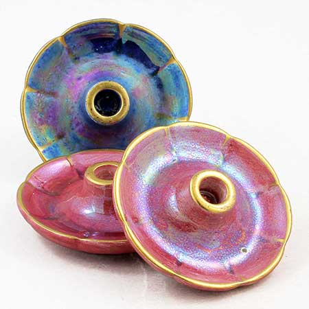 Josef Ekberg Gustavsberg Luster Glaze Candle holders, height 8 cm