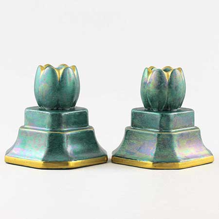 Josef Ekberg Gustavsberg Luster Glaze Candle holders, height 9 cm