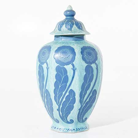 Josef Ekberg Gustavsberg Sgraffito Urn, height 40 cm