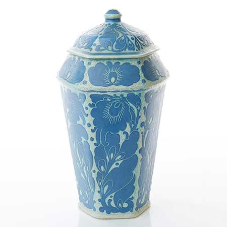 Josef Ekberg Gustavsberg Sgraffito Urn, height 44 cm