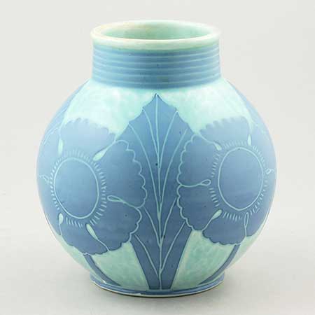Josef Ekberg Gustavsberg Sgraffito Vase, height 16 cm