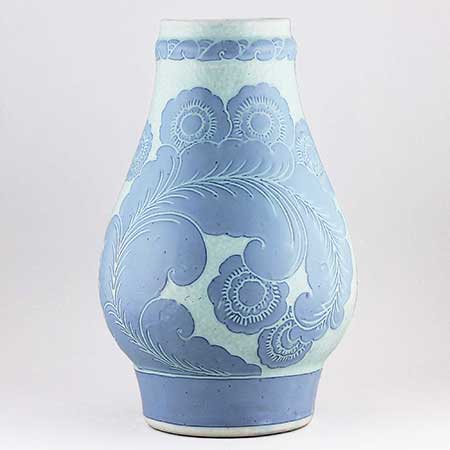 Josef Ekberg Gustavsberg Sgraffito Vase, height 30 cm