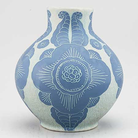 Josef Ekberg Gustavsberg Sgraffito Vase, height 26 cm