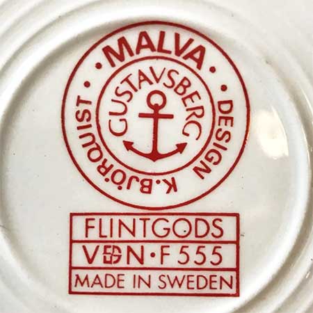 Karin Björquist Gustavsberg Malva The lower side of a Malva object