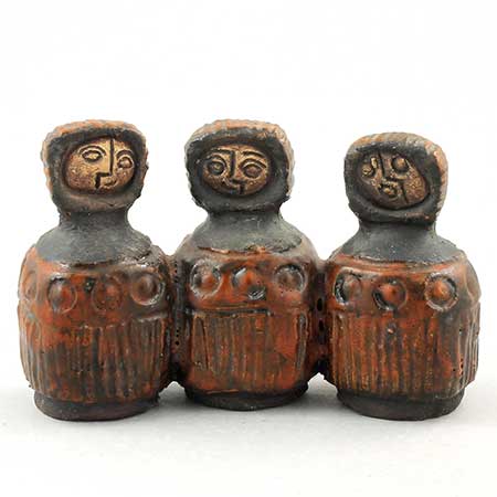 Lars Bergsten Eskilstuna Figurine Three People, height 14 cm