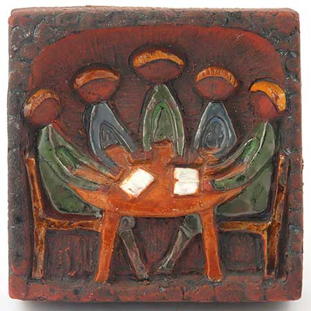 Lars Bergsten Eskilstuna Wall Plaque People, height 13 cm
