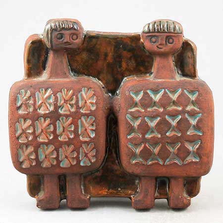 Lars Bergsten Eskilstuna Wall Plaque Couple, width 18 cm