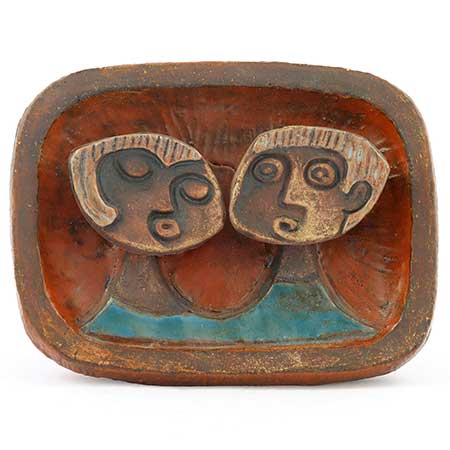 Lars Bergsten Eskilstuna Wall Plaque Couple, width 17 cm