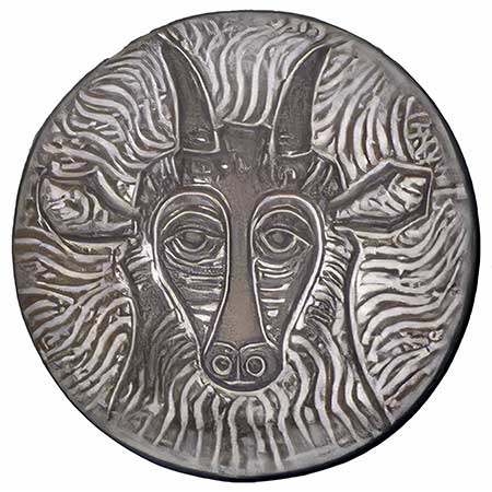 Lars Bergsten Upsala Ekeby Wall Plaque diameter 15 cm Capricorn