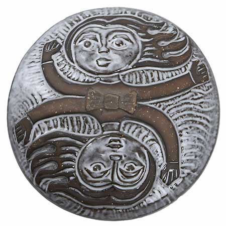 Lars Bergsten Upsala Ekeby Wall Plaque diameter 15 cm Gemini