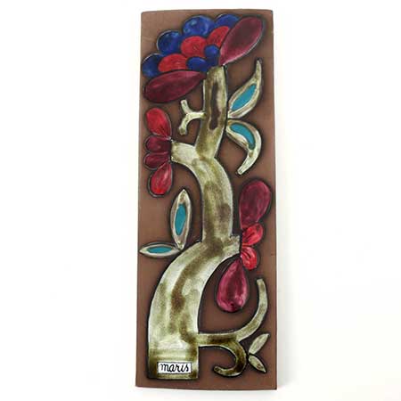 Mari Simmulson Upsala–Ekeby Cardus Wall plaque. Model 7093. Length 46 cm