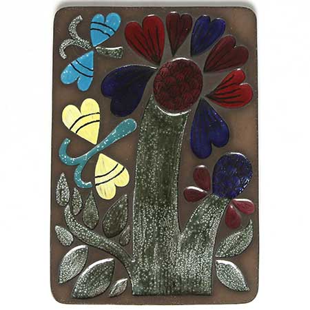 Mari Simmulson Upsala–Ekeby Cardus Wall plaque. Model 8028. Length 30 cm