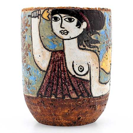 Mari Simmulson Upsala Ekeby Mariana Vase. Model 4438. Height 14 cm